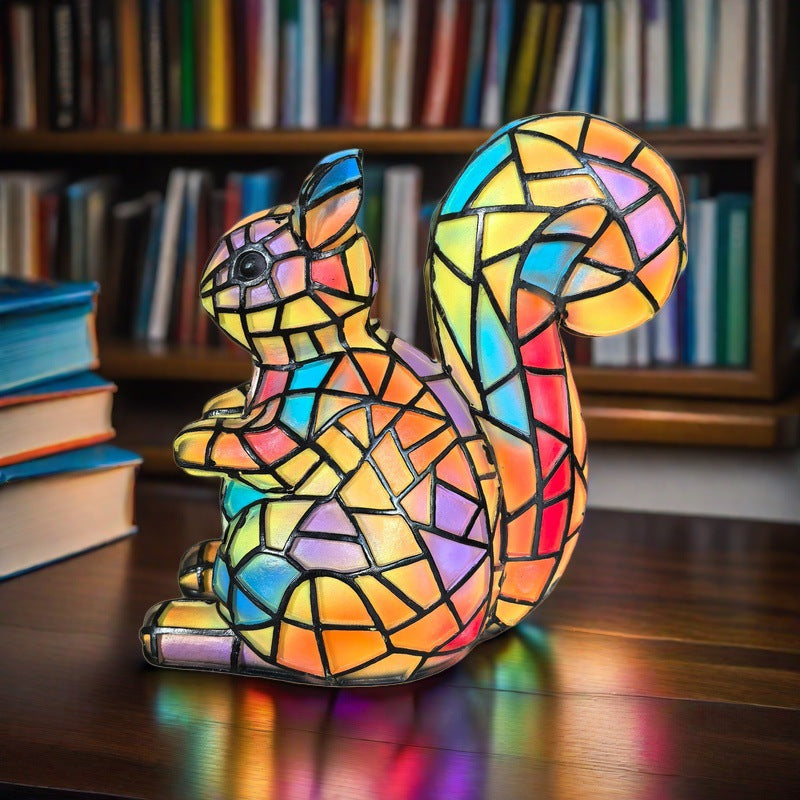 Maisone – Magical Squirrel Lamp in Coloured Glass