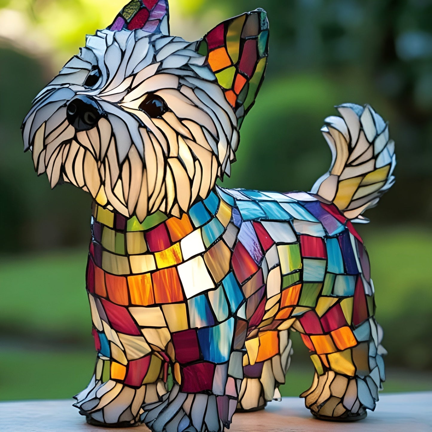 Maisone – Magical Coloured Glass Westie Lamp