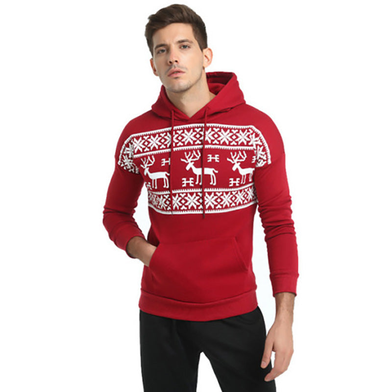 Herren-Weihnachtshoodie – Rentierdesign