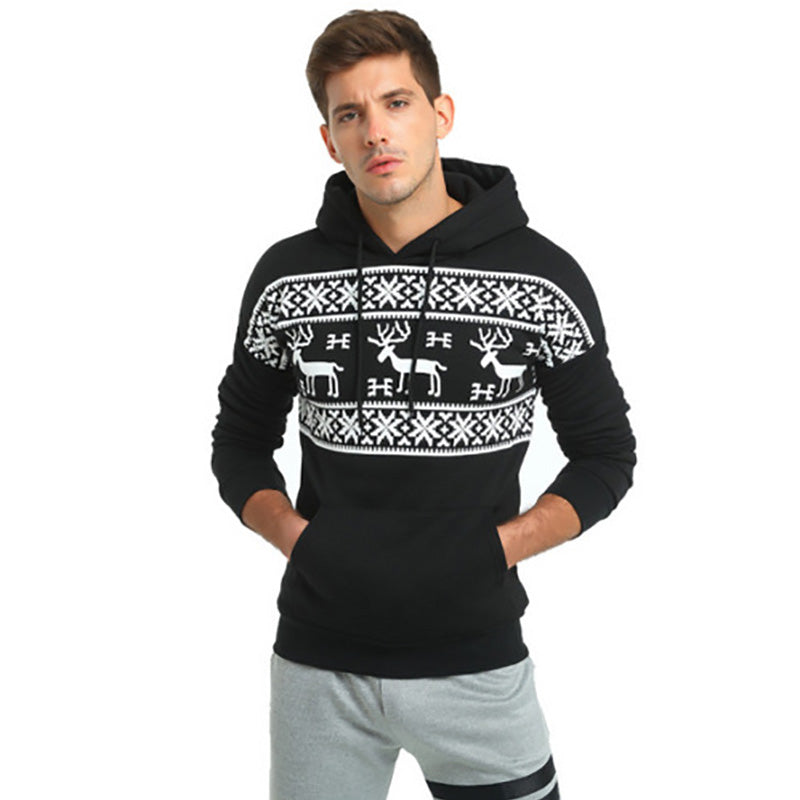 Herren-Weihnachtshoodie – Rentierdesign