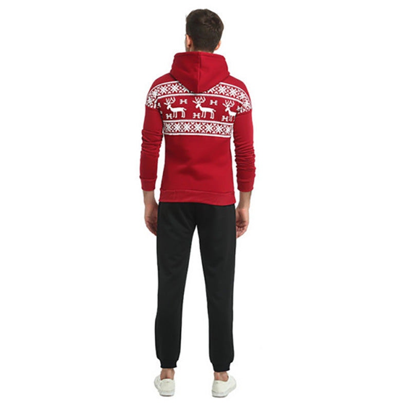 Herren-Weihnachtshoodie – Rentierdesign