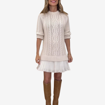 Sézane | Sweater Dress with Pleated Skirt