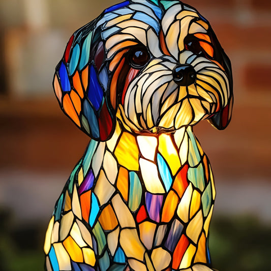 Maisone – Magical Dog Lamp in Coloured Glass