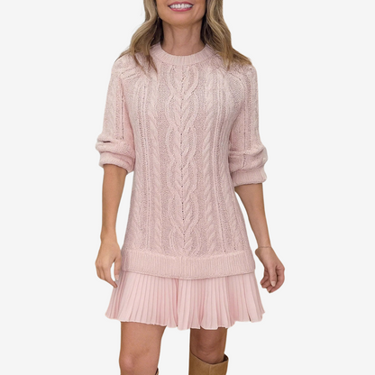 Sézane | Sweater Dress with Pleated Skirt