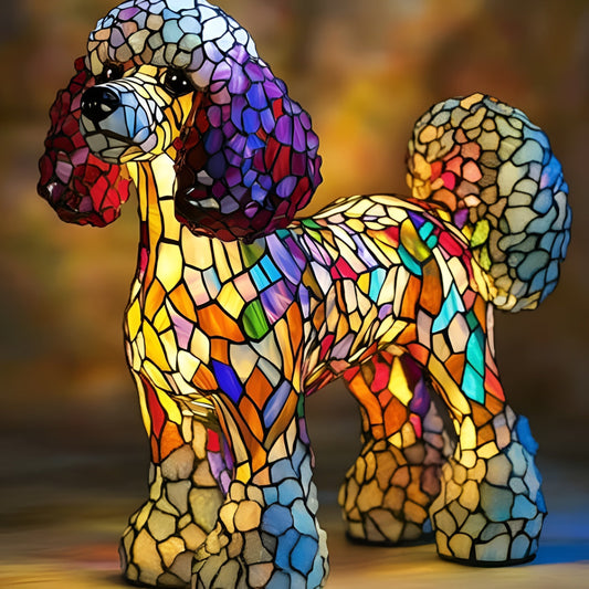 Maisone – Magical Poodle Lamp in Coloured Glass
