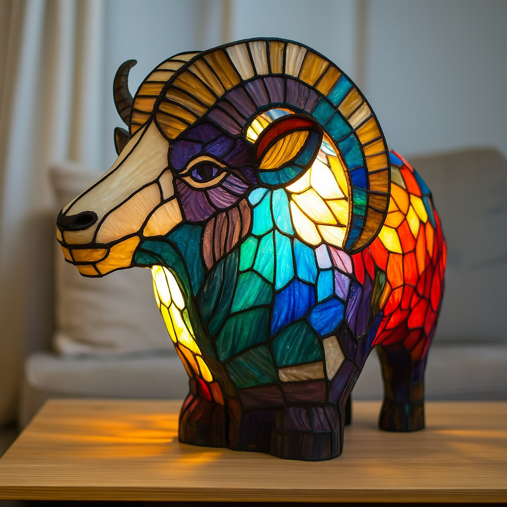 Maisone – Magical Goat Lamp in Coloured Glass