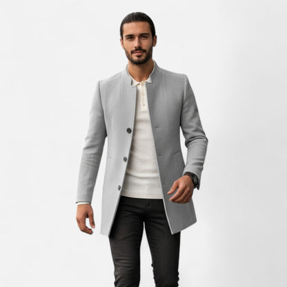 Maisone | Men’s Tailored Coat – Classic Solid Comfort