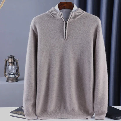 Maisone Men’s Half Zip Wool Knit Sweater