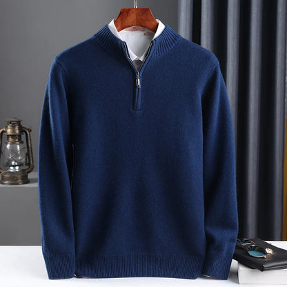 Maisone Men’s Half Zip Wool Knit Sweater
