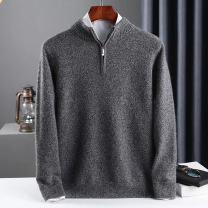 Maisone Men’s Half Zip Wool Knit Sweater