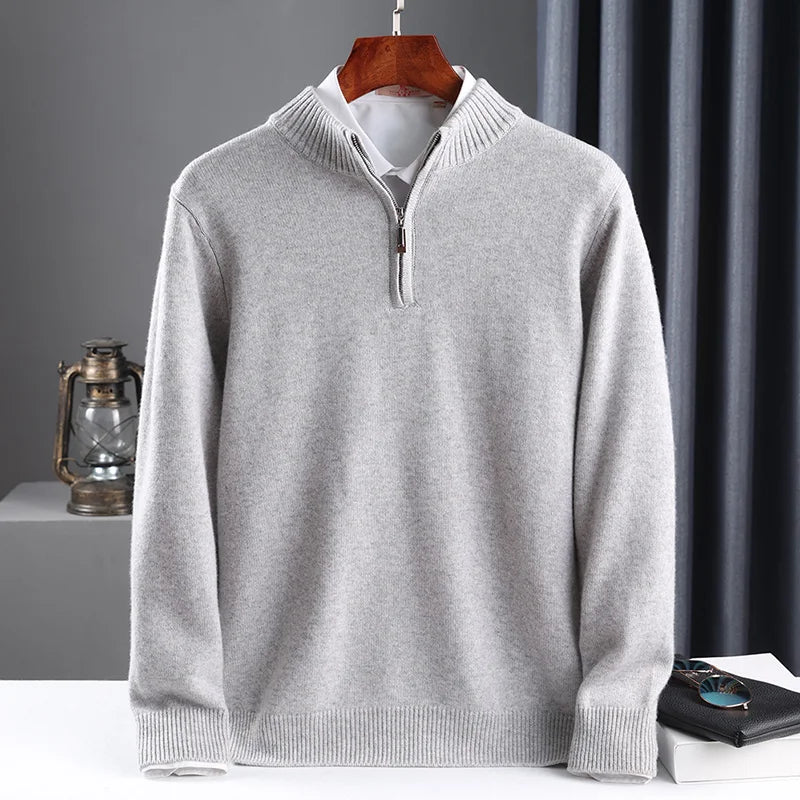 Maisone Men’s Half Zip Wool Knit Sweater