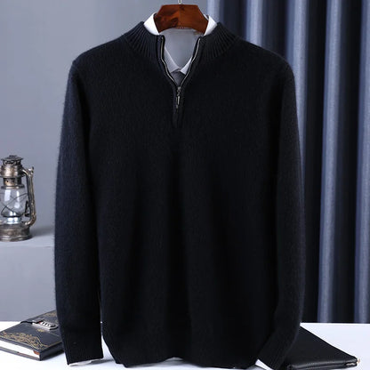 Maisone Men’s Half Zip Wool Knit Sweater
