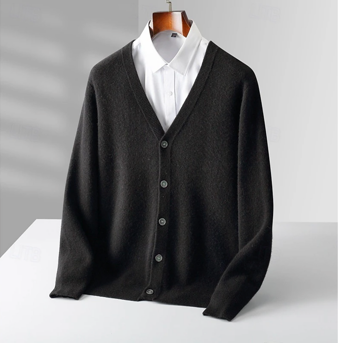 Men’s Classic V-Neck Cardigan – All-Season