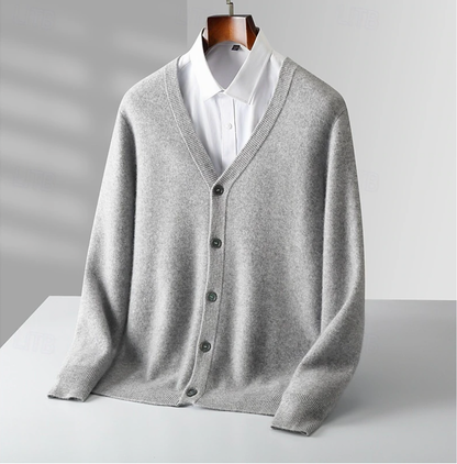 Men’s Classic V-Neck Cardigan – All-Season