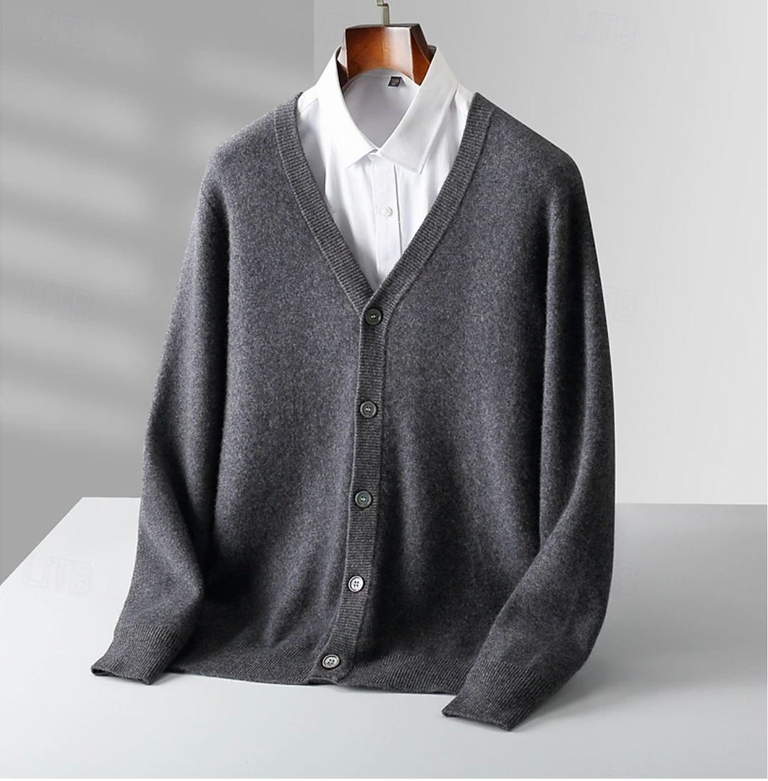 Men’s Classic V-Neck Cardigan – All-Season