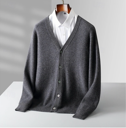 Men’s Classic V-Neck Cardigan – All-Season
