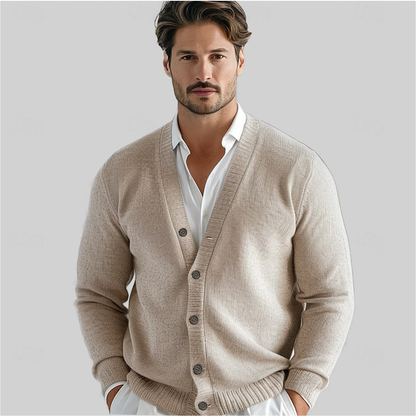 Men’s Classic V-Neck Cardigan – All-Season