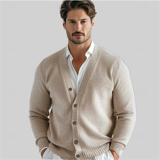 Men’s Classic V-Neck Cardigan – All-Season