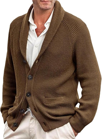 Men’s Shawl Collar Cardigan – Smart Casual Layering