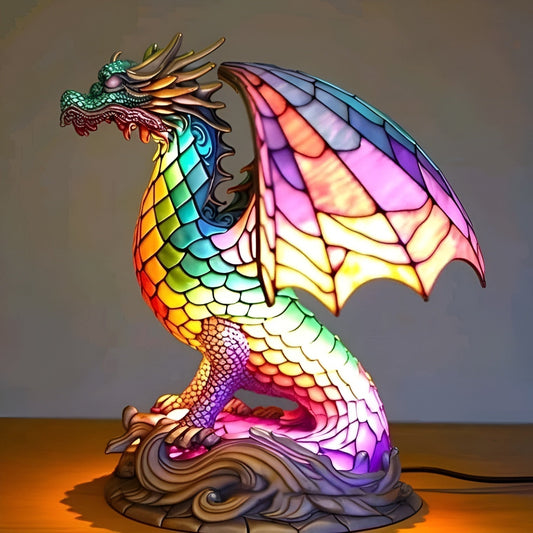 Maisone – Magical Dragon Lamp in Coloured Glass