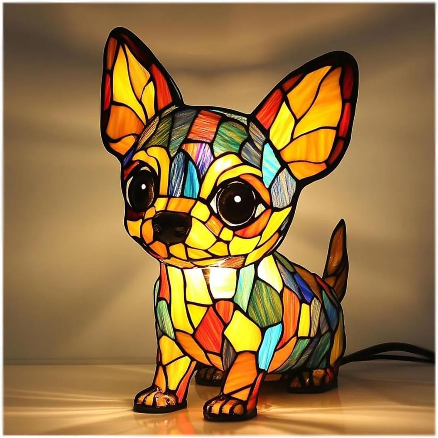 Maisone – Magical Chihuahua Lamp in Coloured Glass