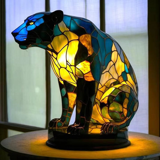Maisone – Magical Panther Lamp in Coloured Glass