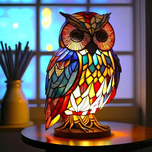Maisone – Magical Owl Lamp in Coloured Glass