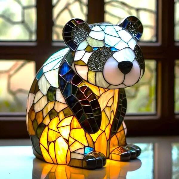Maisone  – Magical Panda Lamp in Coloured Glass