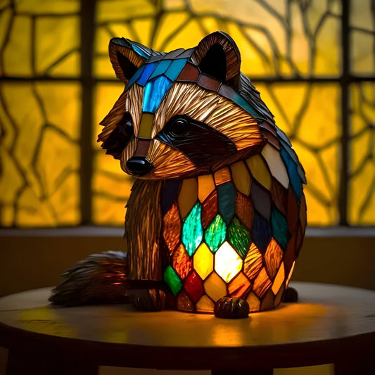 Maisone – Magical Raccoon Lamp in Coloured Glass