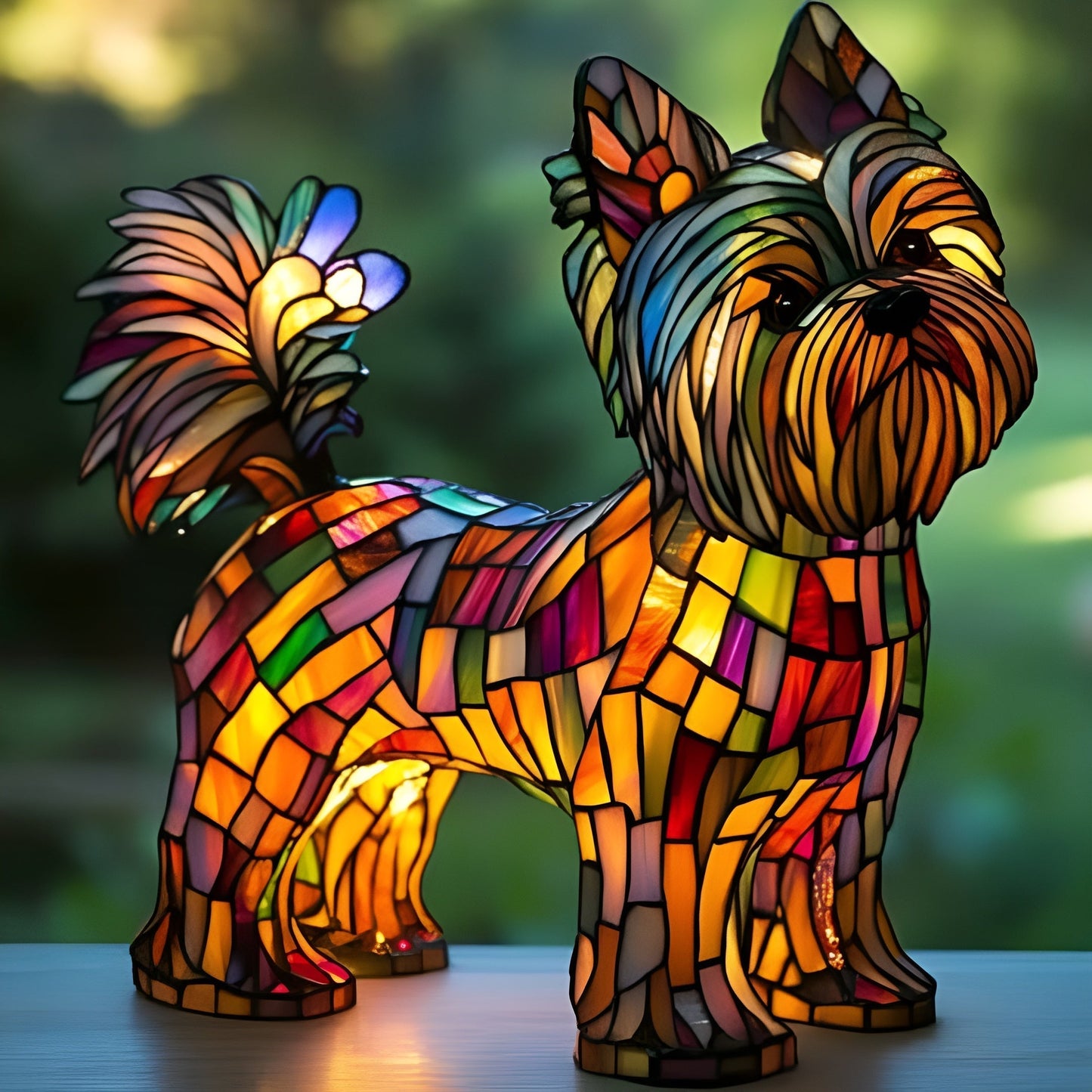 Maisone – Magical Coloured Glass Yorkie Lamp