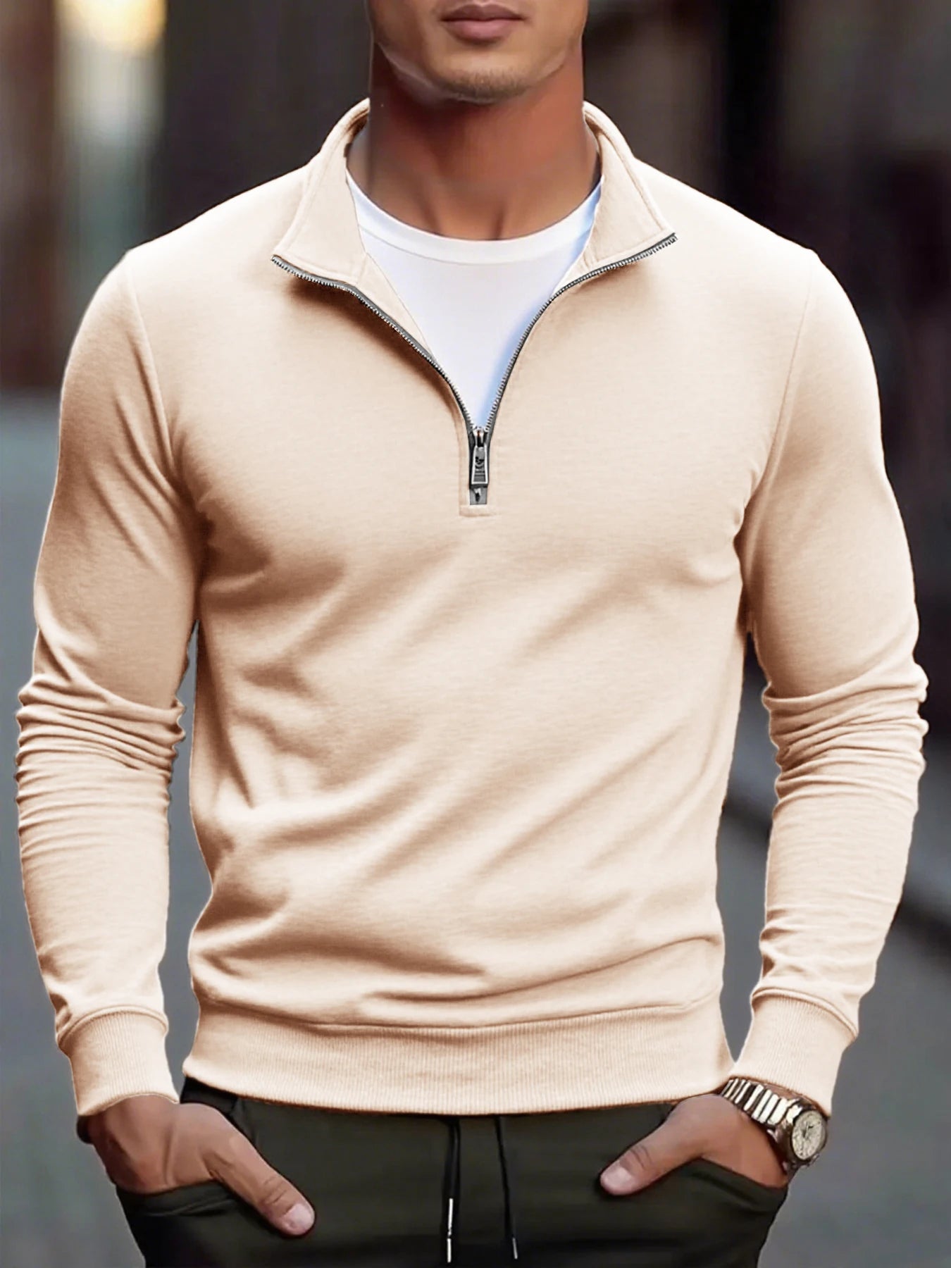 Maisone | Men’s Quarter Zip Cotton Knit Sweater